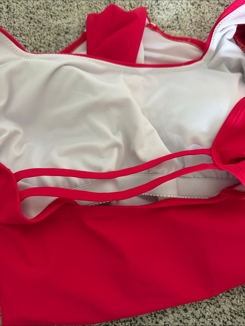 Red Ruffle-Sleeve One-Piece Swimsuit - Picture 7 of 7